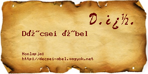 Décsei Ábel névjegykártya
