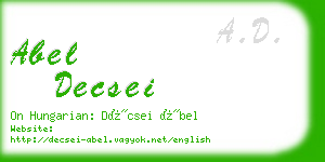 abel decsei business card